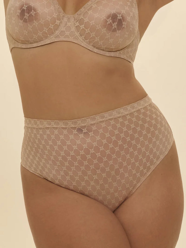 Simone Perele - Plume High Waist String Peau Rosée