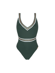 Lise Charmel Swimwear - Energie Nautique Wireless Cross Back Swimsuit Cypres Nautique