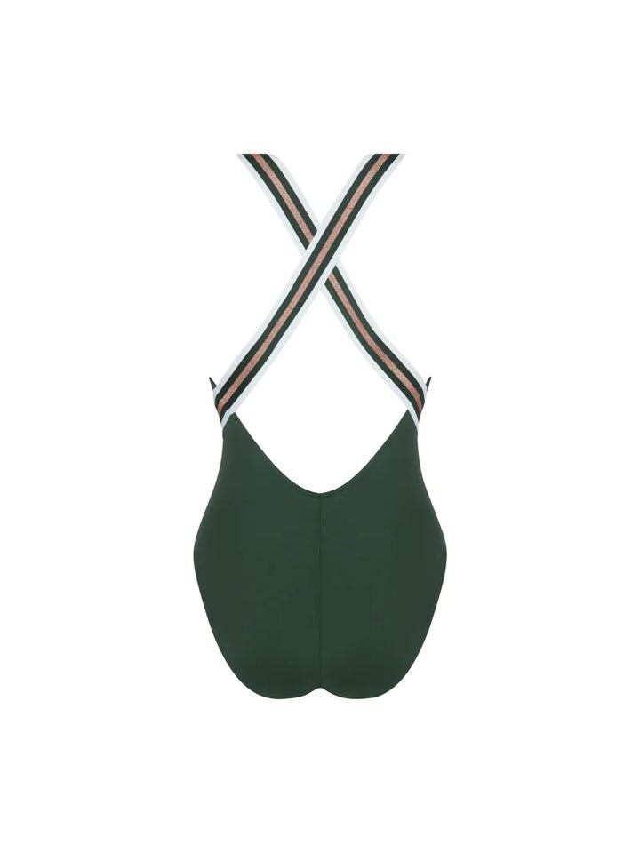 Lise Charmel Swimwear - Energie Nautique Wireless Cross Back Swimsuit Cypres Nautique