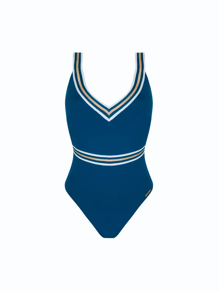 Lise Charmel Swimwear - Energie Nautique Wireless Cross Back Swimsuit Atlantis Nautique