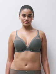 Chantelle - Romance Plunge T-Shirt Bra Vert Argile