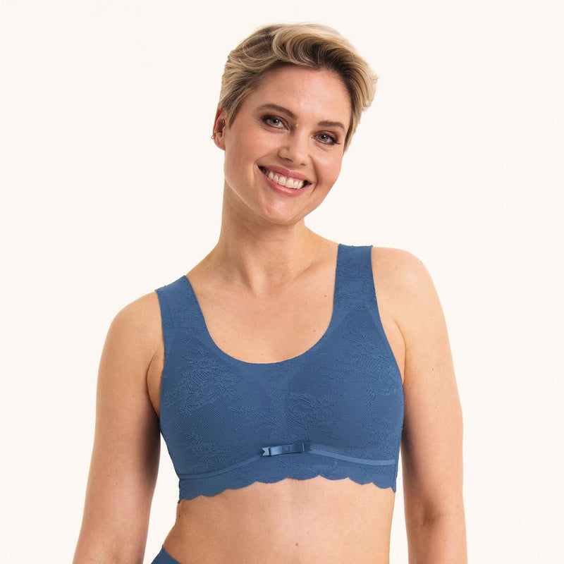 Anita - Essential Lace Bralette Padded Cups Blue Heaven