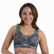 Anita - Essential Lace Bralette Padded Cups Grey/Rose