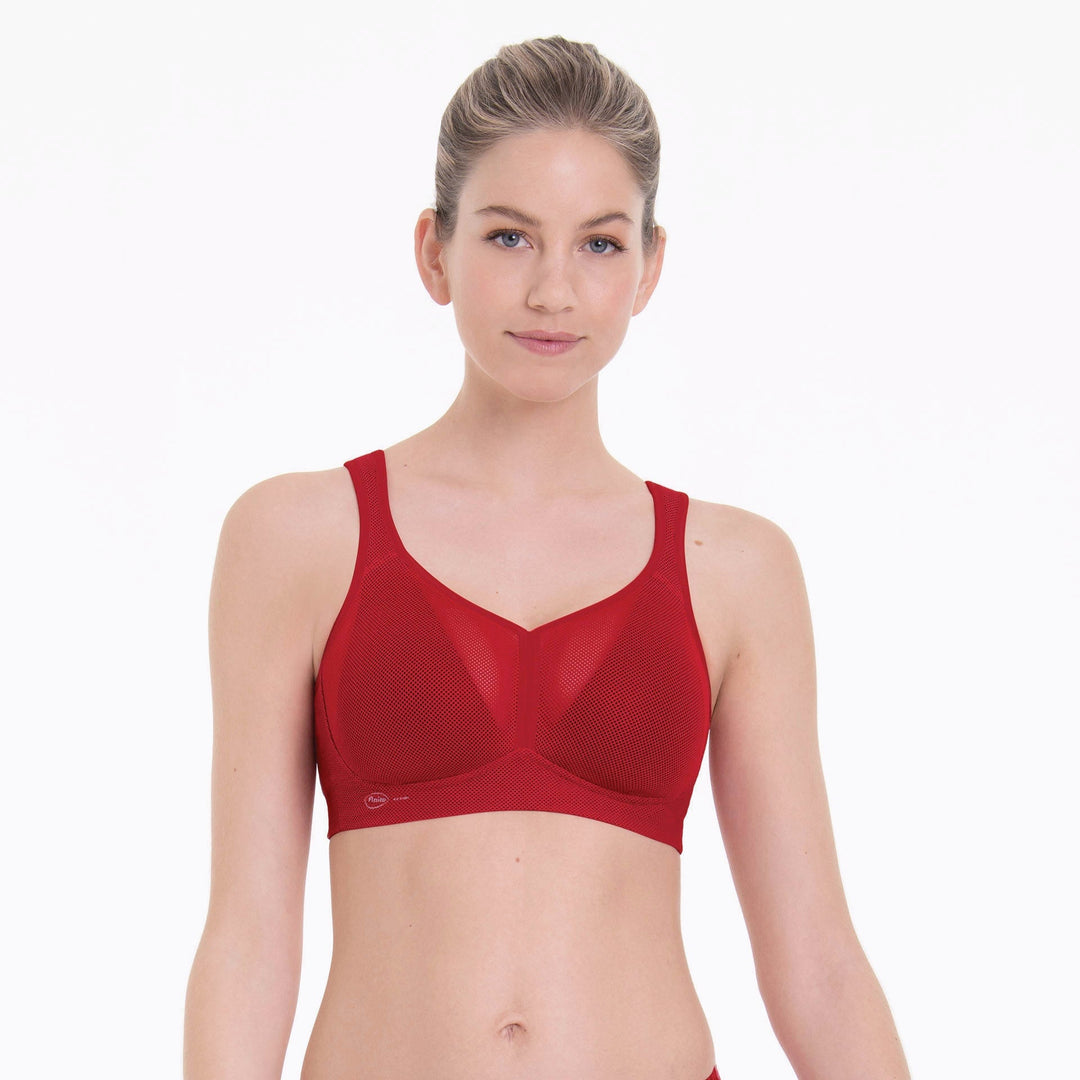 Anita Active Air Control スポーツブラ (パッド入りカップ付き) - リップスティック スポーツブラ Anita Active