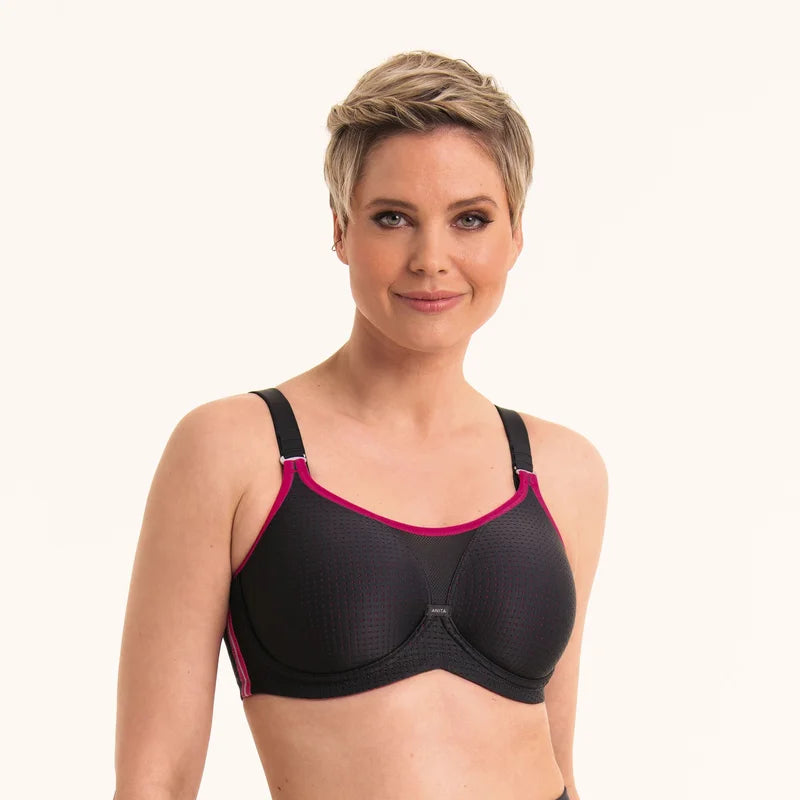 Anita Active - Performance Wirex Wired Sports Bra Multiway Straps Anthrazit/Pink