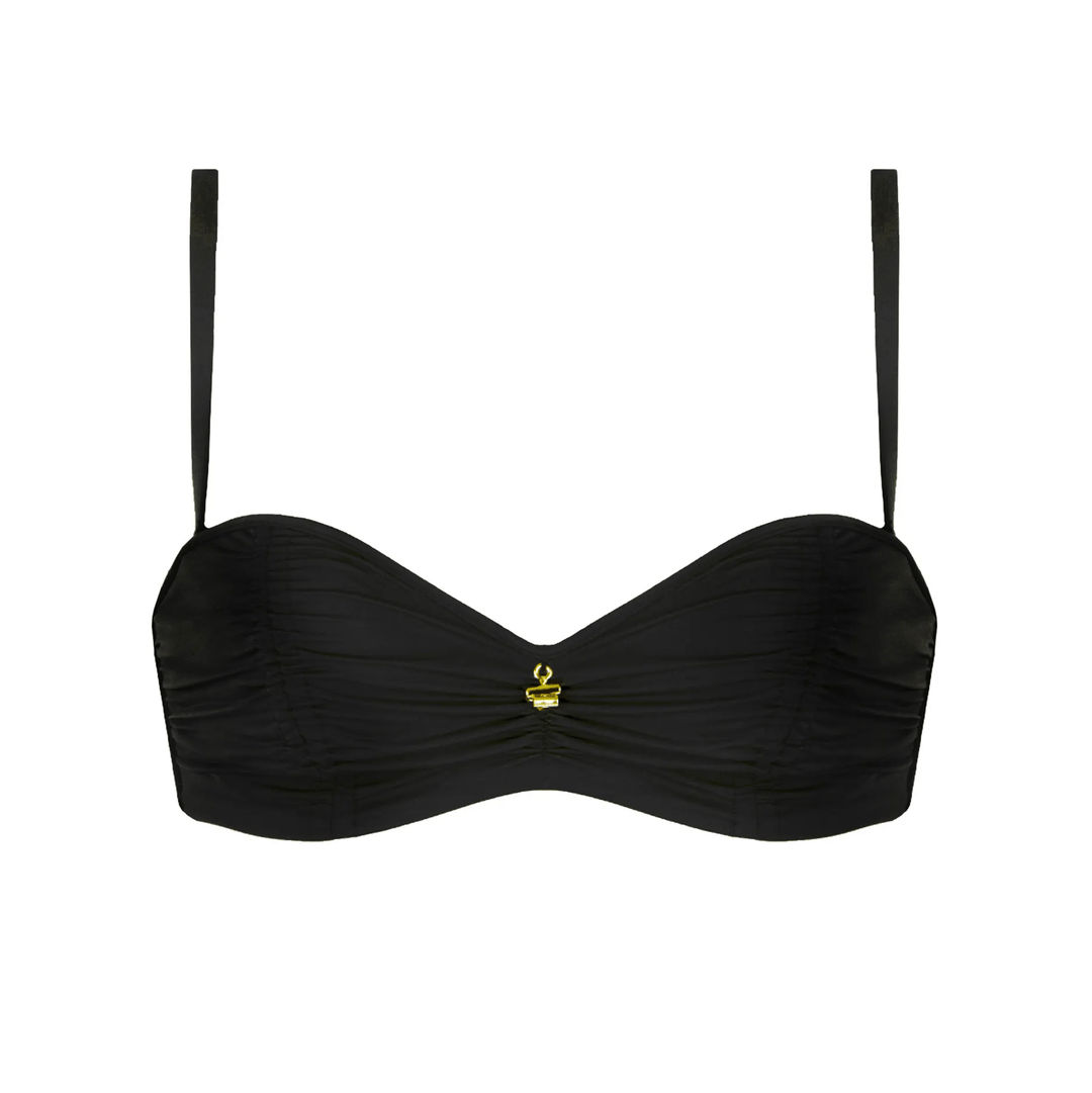 Lise Charmel - Укороченное бикини с драпировкой и укороченным бюстье Noir Balcony Bikini Lise Charmel Swimwear