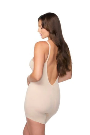 Naomi & Nicole Shapewear - Sidekick Slanted Hem Low Back Bodysuit Warm Beige
