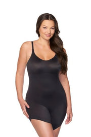 Naomi & Nicole Shapewear - Sidekick Slanted Hem Low Back Bodysuit Black
