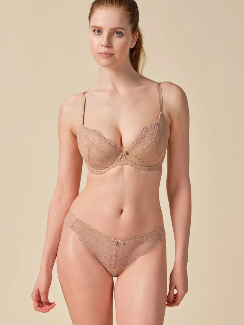 Gossard - Superboost Lace Padded Plunge Bra Beige