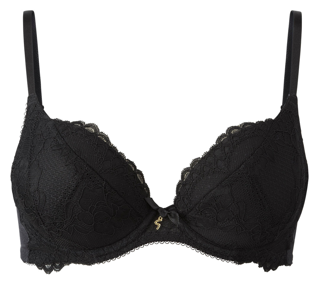 Gossard Superboost Lace Padded Plunge Bra - Black