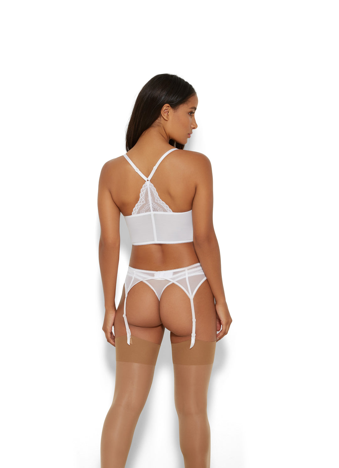 Gossard - Bralette Superboost de encaje con escote en V profundo blanco