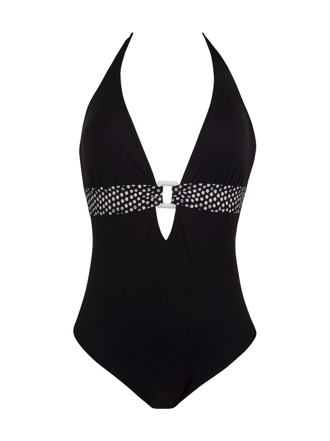 Antigel by Lise Charmel - La Muse Dolce Vita Non-Wired Halter Neck Swimsuit Poise Noir Plunge Swimsuit Antigel by Lise Charmel Swimwear 