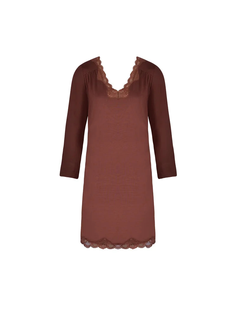 Antigel by Lise Charmel - Simply Perfect Long Capped Sleeved Nighty Chataigne
