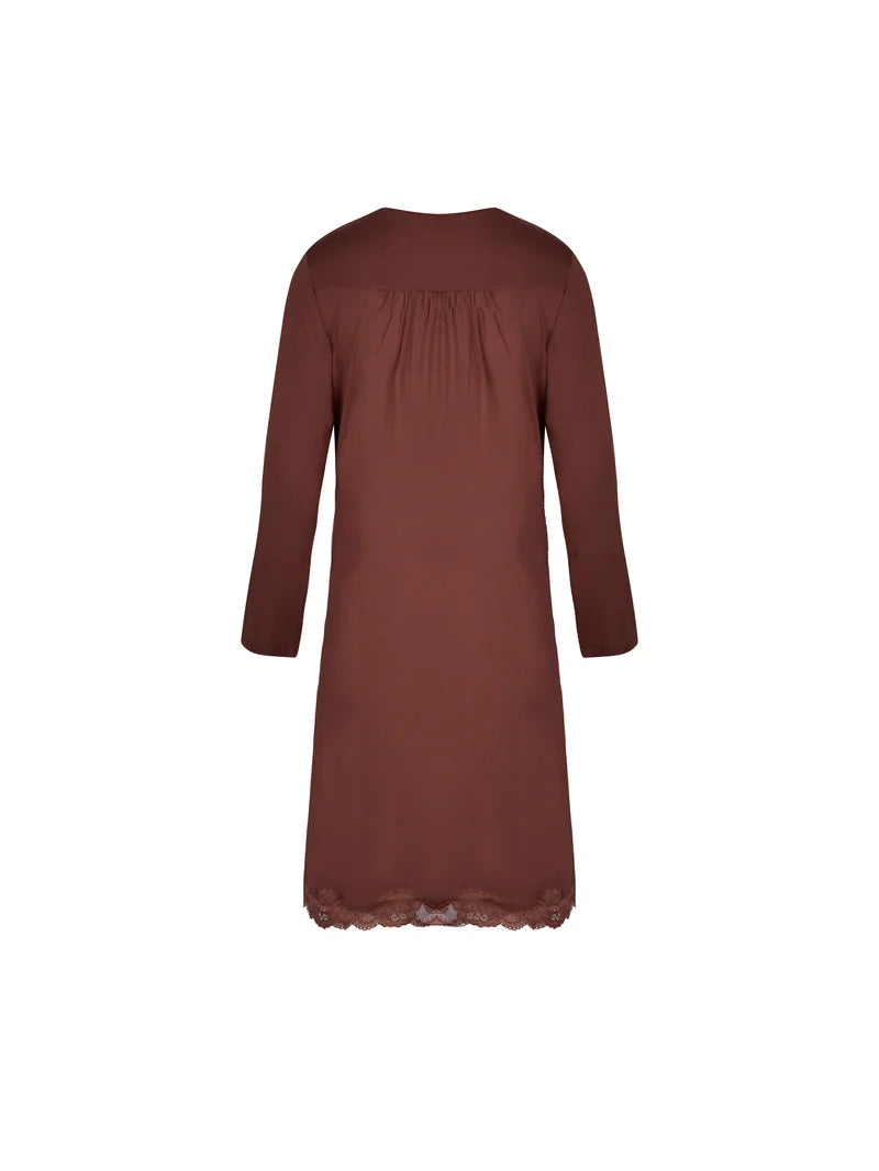 Antigel by Lise Charmel - Simply Perfect Long Capped Sleeved Nighty Chataigne