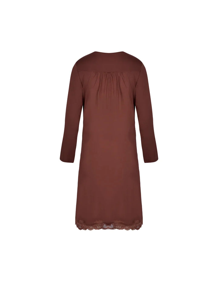 Antigel by Lise Charmel - Simply Perfect Long Capped Sleeved Nighty Chataigne