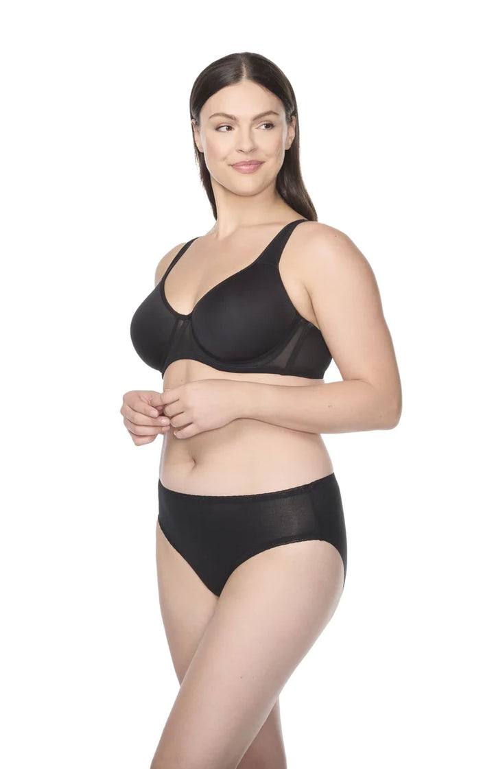 Naomi & Nicole Shapewear - Cotton With Lace Hipster Black