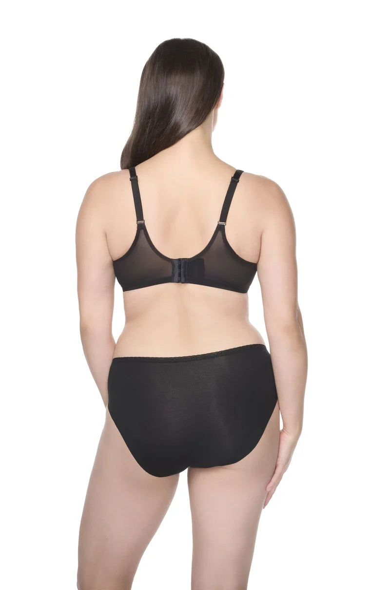Naomi & Nicole Shapewear - Cotton With Lace Hipster Black