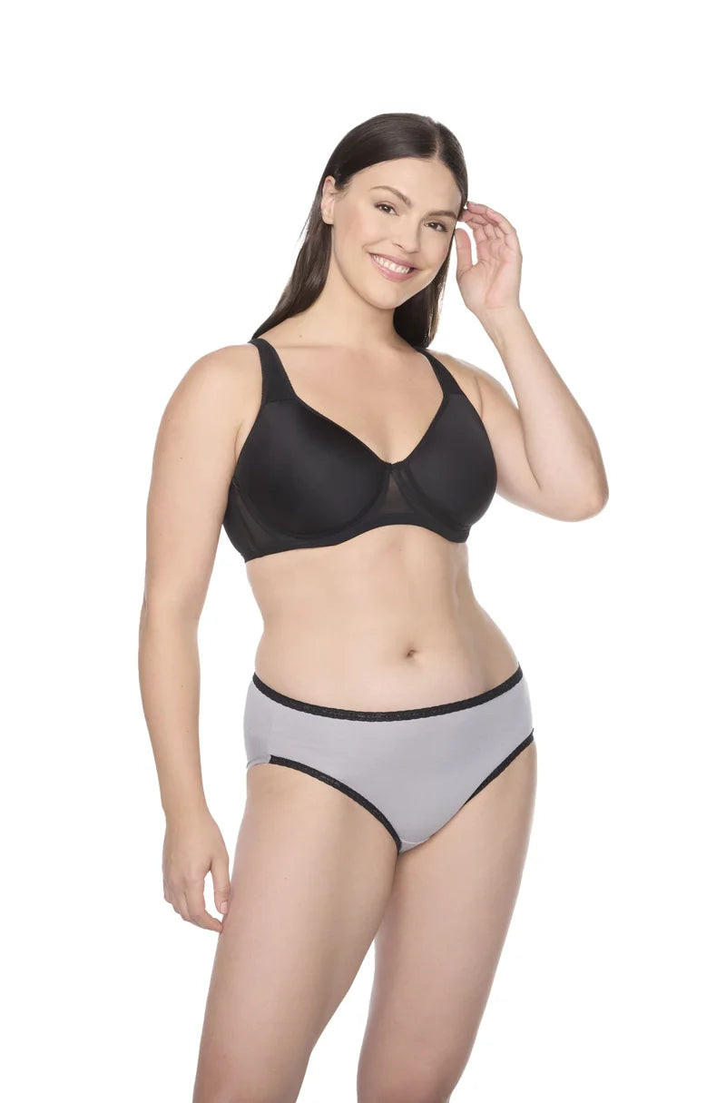 Naomi & Nicole Shapewear - Cotton With Lace Hipster Ultimate Grey