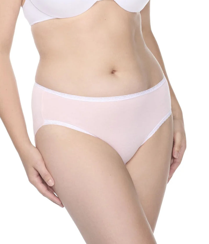 Naomi & Nicole Shapewear - Cotton With Lace Hipster Veiled Rose