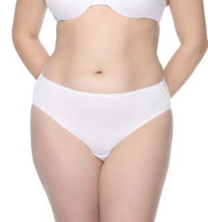 Naomi & Nicole Shapewear - Cotton With Lace Hipster White