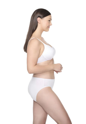 Naomi & Nicole Shapewear - Cotton With Lace Hipster White