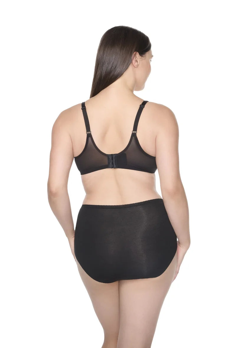 Naomi & Nicole Shapewear - Cotton With Lace Brief Black