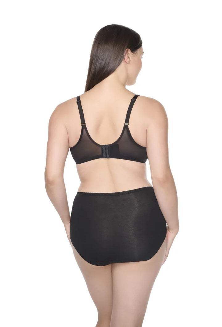 Naomi & Nicole Shapewear - Cotton With Lace Brief Black
