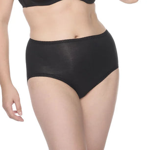 Naomi & Nicole Shapewear - Cotton With Lace Brief Black