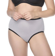 Naomi & Nicole Shapewear - Cotton With Lace Brief Ultimate Grey