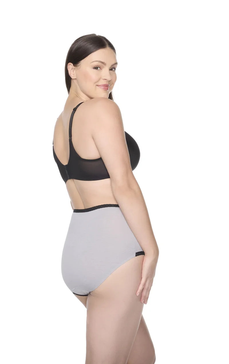 Naomi & Nicole Shapewear - Cotton With Lace Brief Ultimate Grey