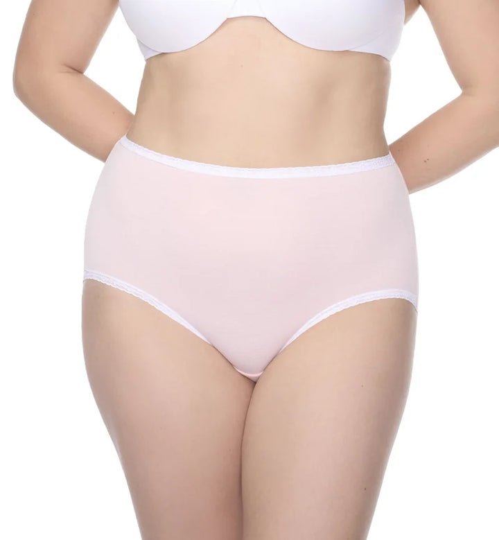 Naomi & Nicole Shapewear - Cotton With Lace Brief Veiled Rose