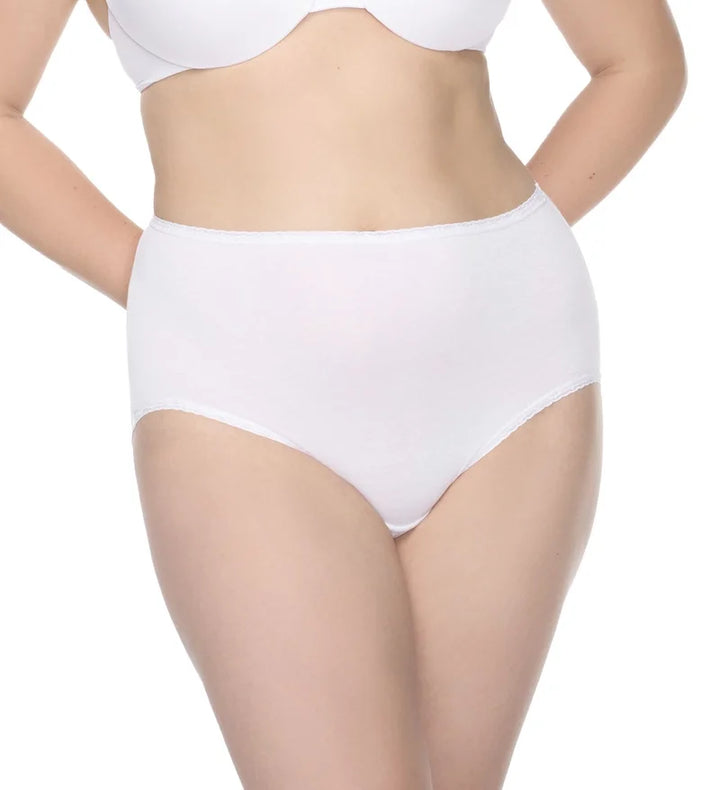 Naomi & Nicole Shapewear - Cotton With Lace Brief White