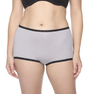 Naomi & Nicole Shapewear - Cotton With Lace Boyshort Ultimate Grey
