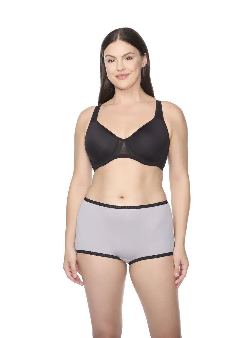 Naomi & Nicole Shapewear - Cotton With Lace Boyshort Ultimate Grey