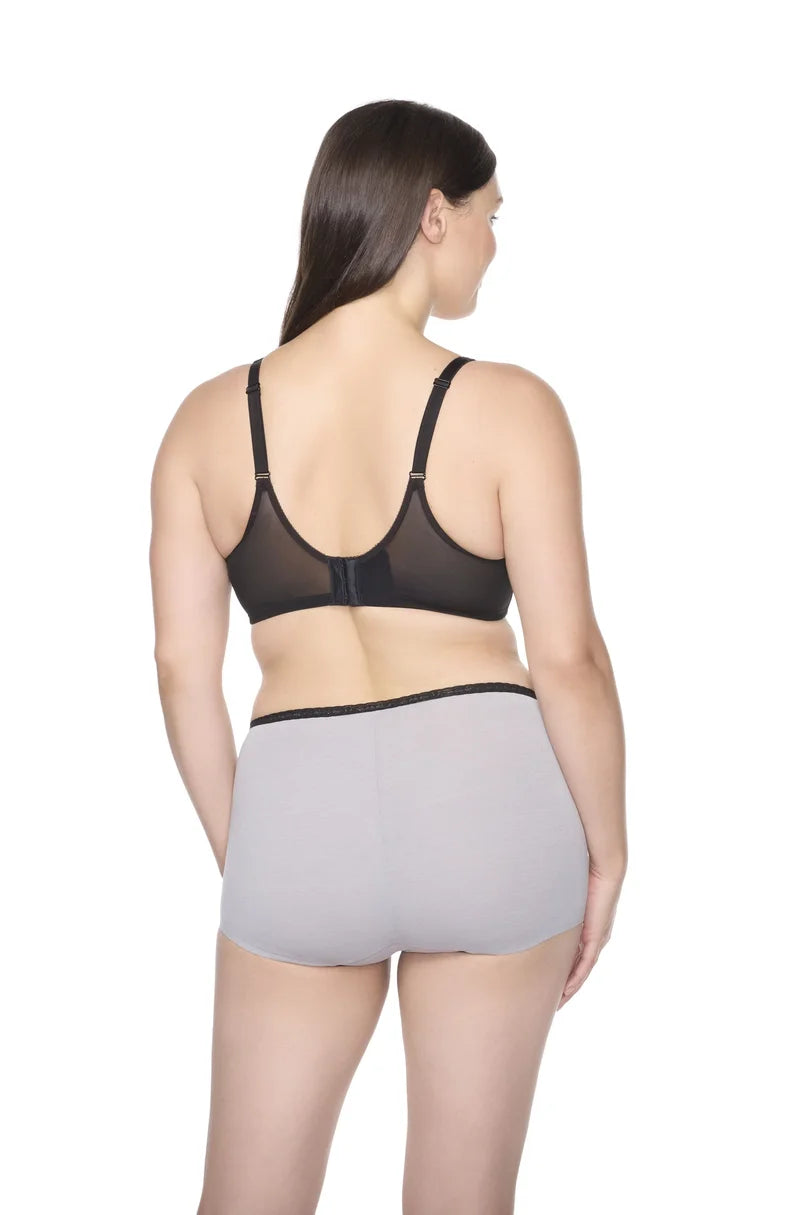 Naomi & Nicole Shapewear - Cotton With Lace Boyshort Ultimate Grey