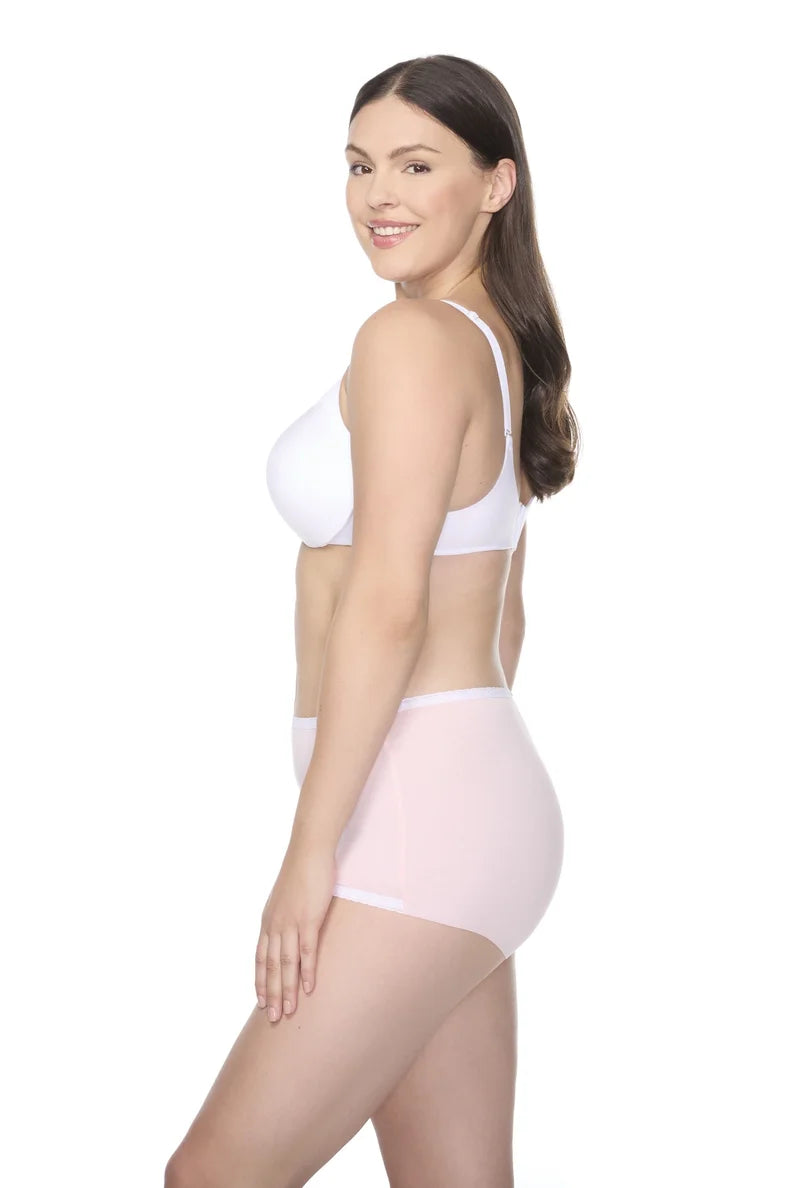 Naomi & Nicole Shapewear - Cotton With Lace Boyshort Veiled Rose