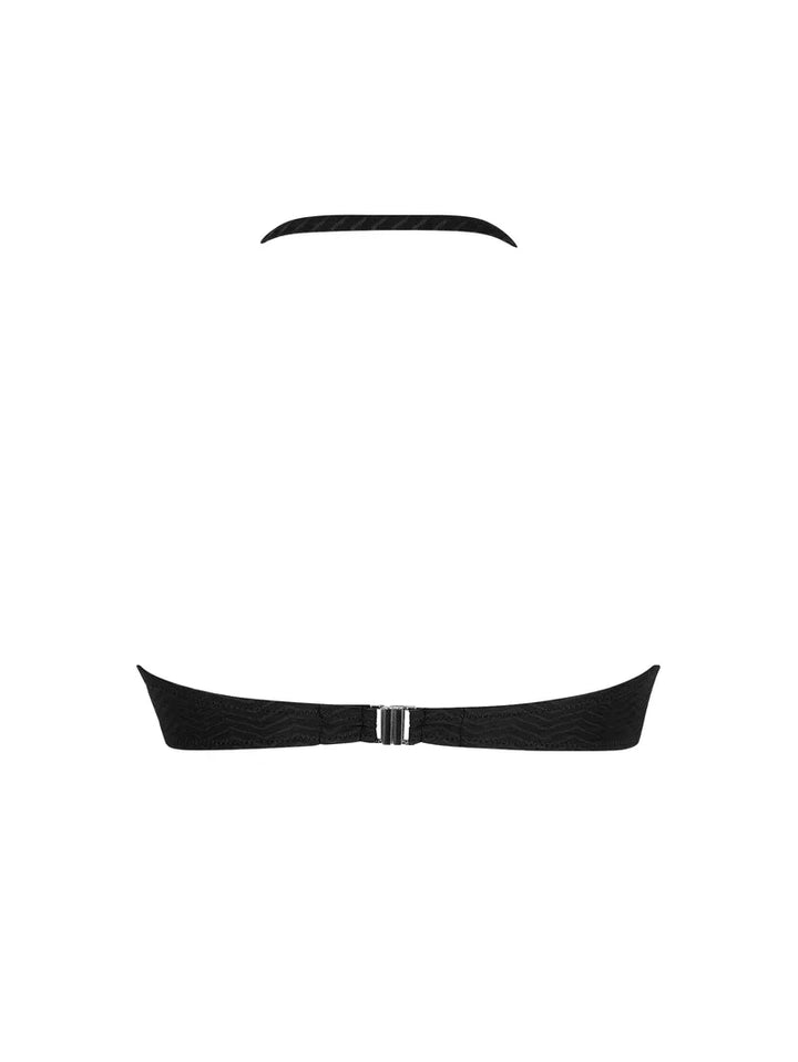 Antigel Swimwear by Lise Charmel - La Zigzag Strapless Bandeau Bikini Top Noir