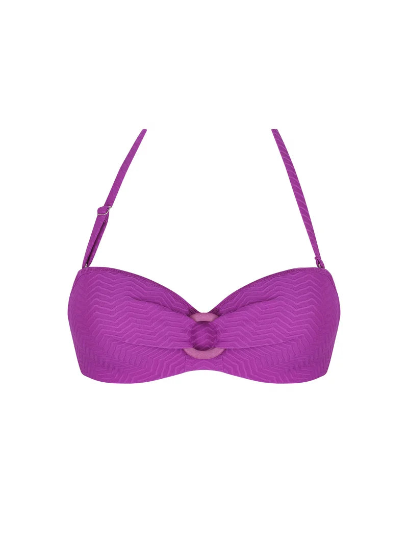 Antigel Swimwear by Lise Charmel - La Zigzag Strapless Bandeau Bikini Top Mauve