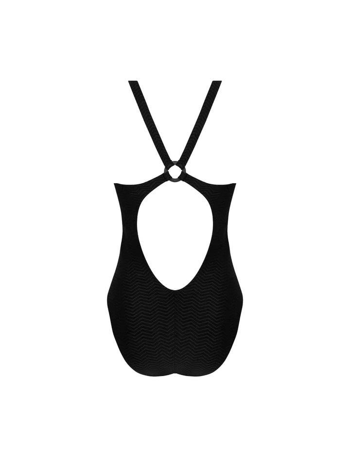 Antigel Swimwear by Lise Charmel - La Zigzag Crossed-Back Swimsuit Noir