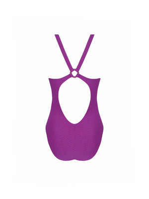 Antigel Swimwear by Lise Charmel - La Zigzag Crossed-Back Swimsuit Mauve