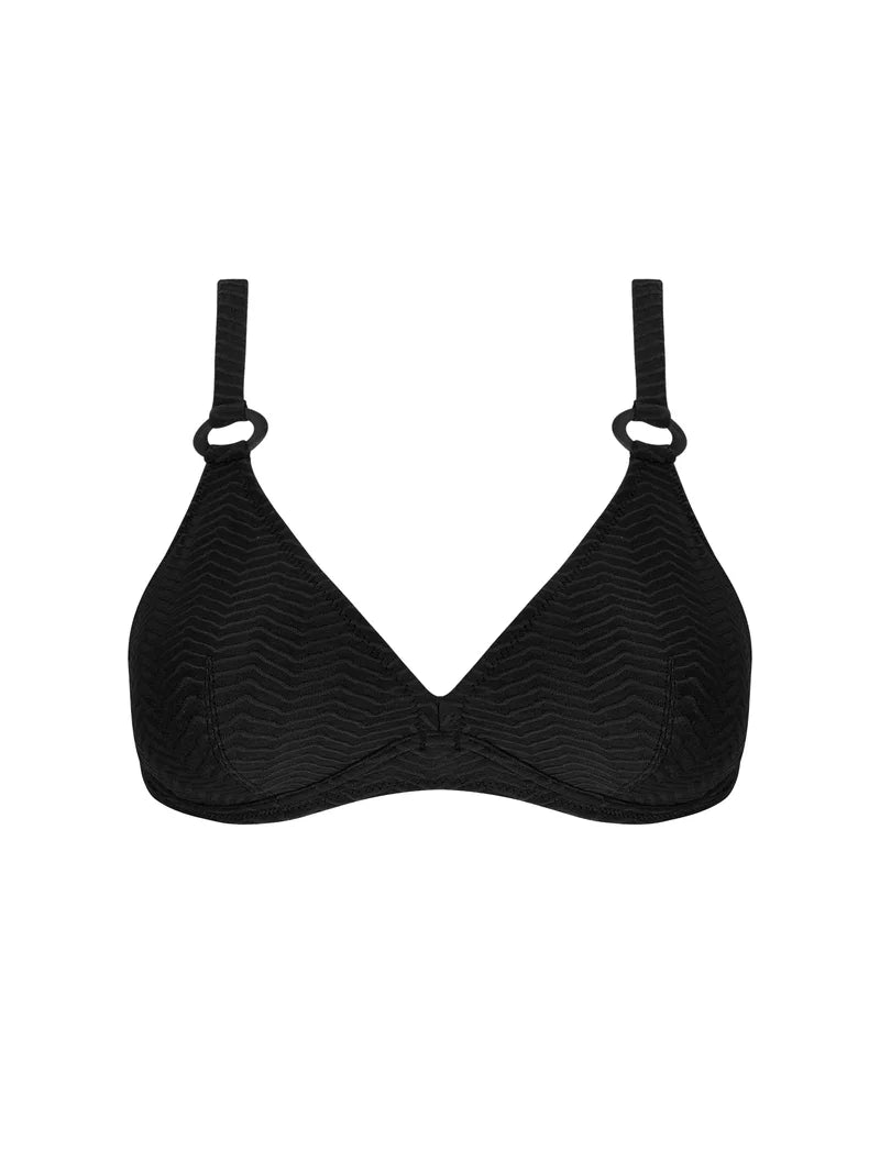 Antigel Swimwear by Lise Charmel - La Zigzag Halter Underwired Bikini Top Noir