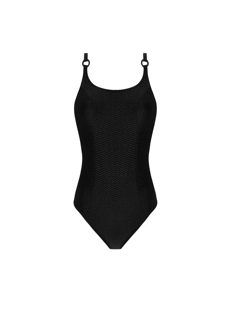 Antigel Swimwear by Lise Charmel - La Zigzag Full Cup Underwired Swimsuit Noir