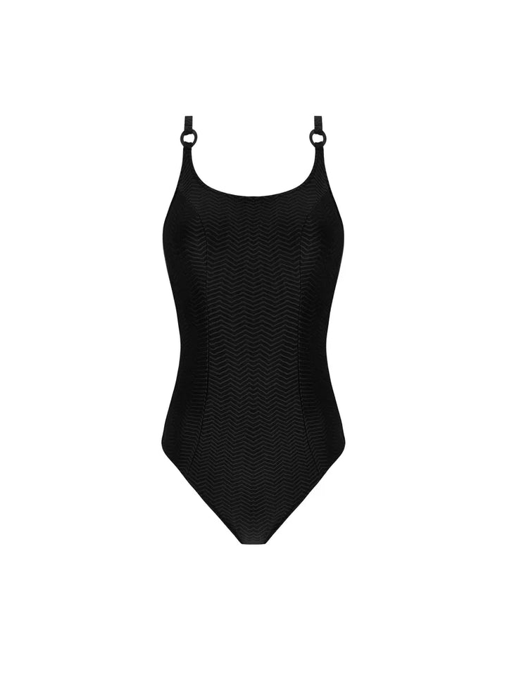 Antigel Swimwear by Lise Charmel - La Zigzag Full Cup Underwired Swimsuit Noir