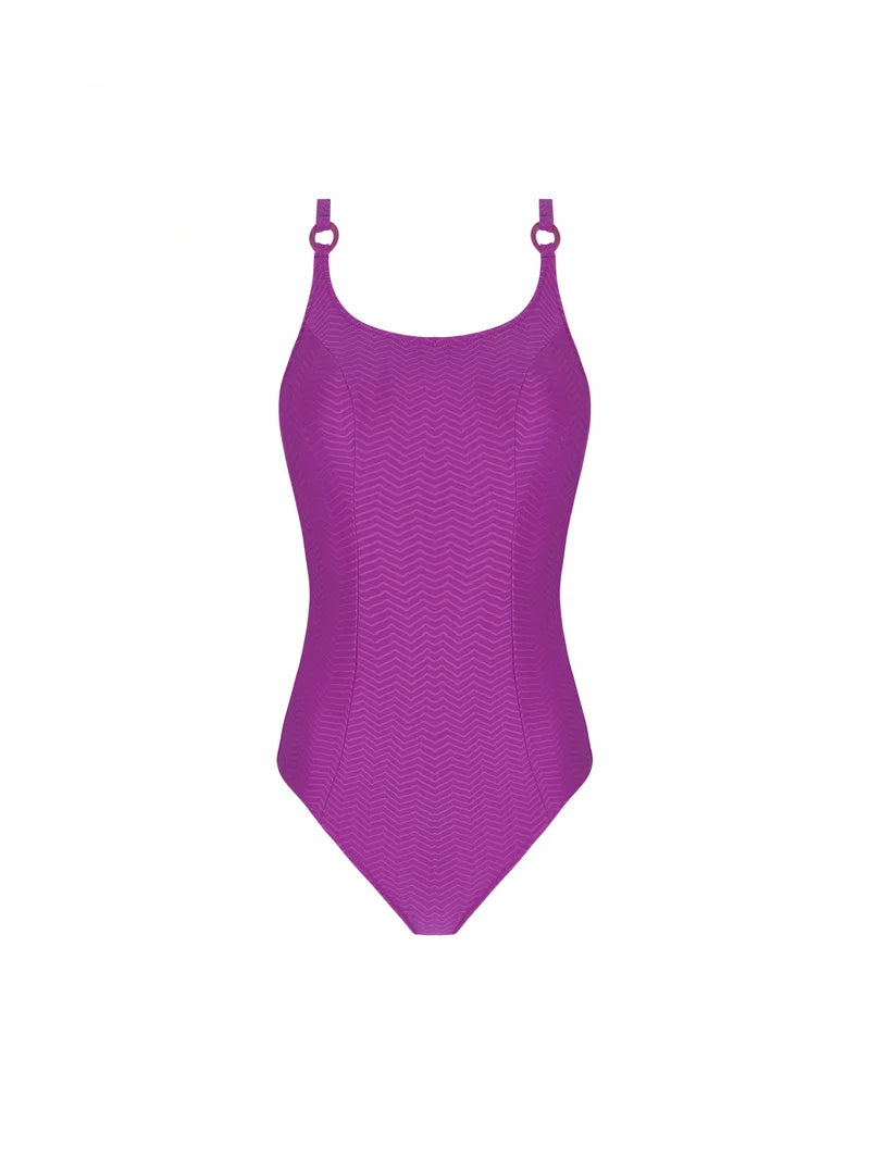 Antigel Swimwear by Lise Charmel - La Zigzag Full Cup Underwired Swimsuit Mauve