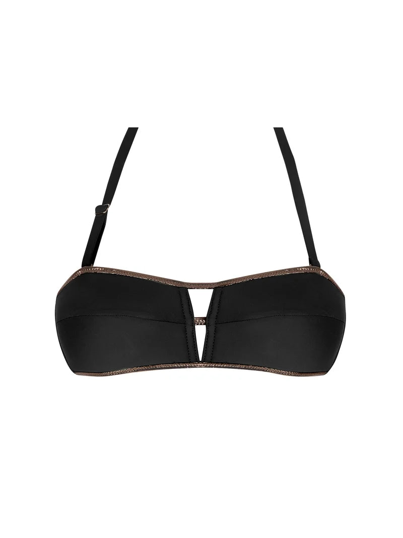Antigel Swimwear by Lise Charmel - La Smartissime Soft Bandeau Strapless Bikini Noir Bronze