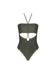 Antigel Swimwear by Lise Charmel - La Smartissime Bustier Swimsuit Kaki Bronze