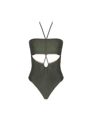 Antigel Swimwear by Lise Charmel - La Smartissime Bustier Swimsuit Kaki Bronze