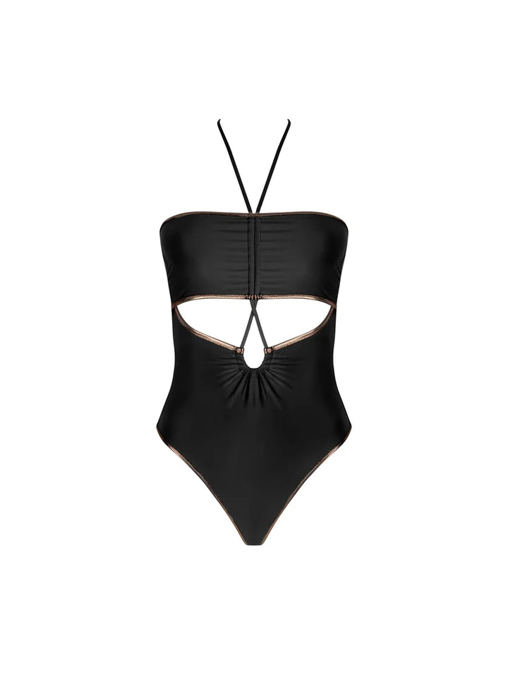Antigel Swimwear by Lise Charmel - La Smartissime Bustier Swimsuit Noir Bronze