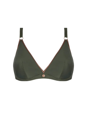 Antigel Swimwear by Lise Charmel - La Smartissime Halter Underwired Bikini Top Kaki Bronze