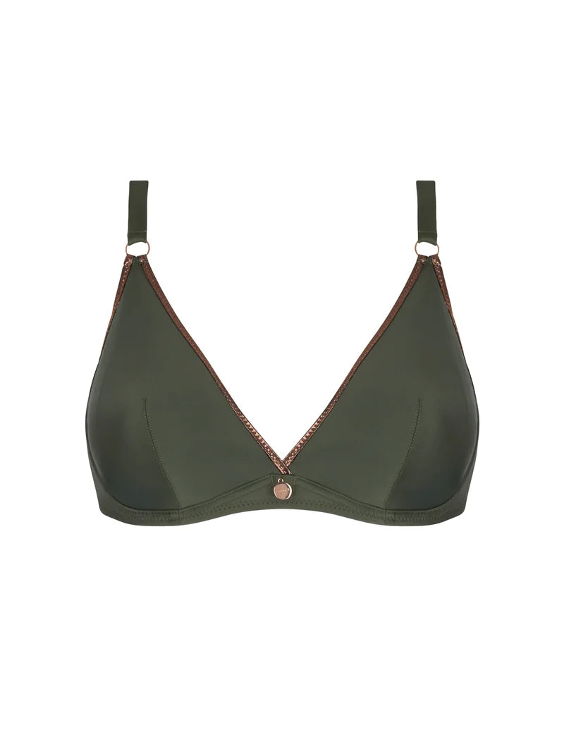 Antigel Swimwear by Lise Charmel - La Smartissime Halter Underwired Bikini Top Kaki Bronze